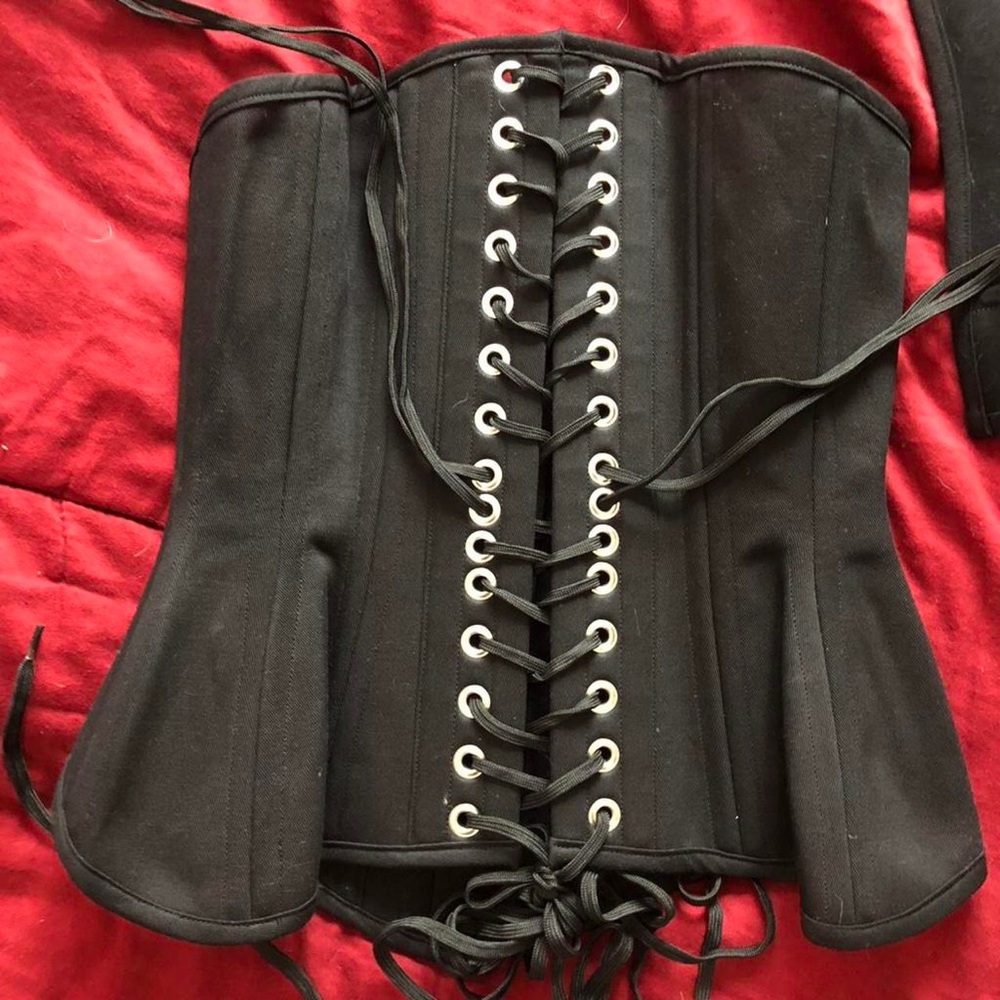 Mystic City Corsets MCC57 cotton Black Lace-Up Corset